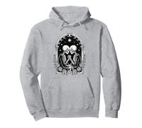 Gothic Eternal Lovers Skeleton Couple Roses Pullover Hoodie