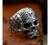 Gothic Evil Skull Ring Stainless Steel Men's Skeleton Biker Punk Ring-12