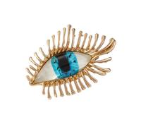 Gothic Eye Pin Long Eyelash Zincs Alloy Crystal Embellished Fashion Brooch Gothic Jewelry Party Accessory Versatile Clothing Brooch