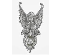 Gothic Face Front Door Knocker Cast Iron Chrome Plated