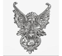 Gothic Face Front Door Knocker Nickel Iron Nickel Plated