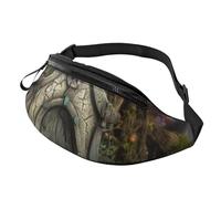 Gothic Fairy Garden Fanny Pack for Men Women, Waterproof Sports Waist Bag Fashion Belt Bag Crossbody Bags Hip Bum Bag with Adjustable Strap Large Sling Bag Purse for Travel Hiking