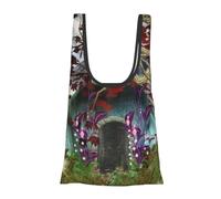 Gothic Fairy Garden Foldable Shopping Bag In Pouch Reusable Shopping Bags