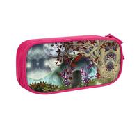 Gothic Fairy Garden Large Capacity Double Layer Pencil Case,Customizable Full Print Polyester Fabric Organizer-School, Office, Travel Makeup Pouch