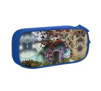 Gothic Fairy Garden Large Capacity Double Layer Pencil Case,Customizable Full Print Polyester Fabric Organizer-School, Office, Travel Makeup Pouch