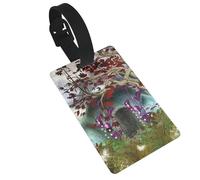 Gothic Fairy Garden Luggage Tag PVC Travel Bag Tag with Strap ID Card Label for Suitcase Backpack Carry On Baggage Identifier