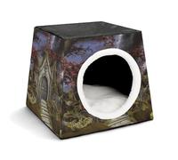 Gothic Fairy Garden Pet Tent for Small Cats and Dogs,Cat House - Soft Comfort Washable,Dog Bed Open Design Pet Tents Indoor Outdoor Travel