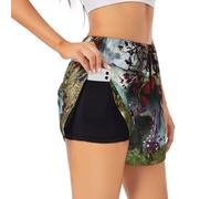 Gothic Fairy Garden Women's Athletic Shorts Summer Daily Leisure Jogging Cycling Outdoor Exercise Black