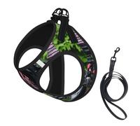 Gothic Fairy Garden03 Print Dog Harness Adjustable Walk Puppy Harnesses Leash Clips Pet Harnesses Training Pet Vest