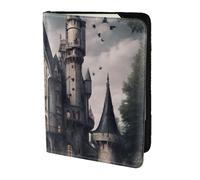 Gothic Fairy Tale Castle01 Print 5.5 Inch Passport For Men And Women Lightweight Stylish Travel Document Wallet, Black, One Size