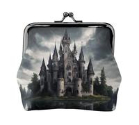 Gothic Fairy Tale Castle03 Print Vintage Leather Change Purse Elegant Small Coin Purse for Women Coin Pouch Wallet Mini
