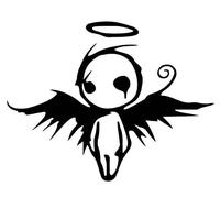 Gothic Fallen Angel Vinyl Decal (Black)