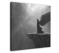 Gothic Fantasy Dark Fallen Angel Canvas Poster Bedroom Decor Landscape Office Room Decor Gift 28x28inch(70x70cm)