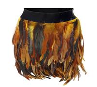 Gothic Feather Skirt Women's Short Feather Skirt Women's Elastic Waist Mini Skirt with Irregular Sexy Cosplay Party Wrap Skirt Festive Clothing Clubwear Petticoat for Halloween & Carnival