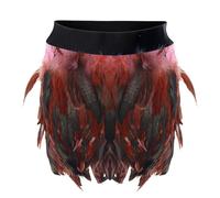 Gothic Feather Skirt Women's Short Feather Skirt Women's Elastic Waist Mini Skirt with Irregular Sexy Cosplay Party Wrap Skirt Festive Clothing Clubwear Petticoat for Halloween & Carnival