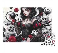 Gothic Female Portrait Jigsaw Puzzle for Adults 1000 Piece Paper Puzzle Game Black Rose Relaxation Gift 70x50cm/1000pcs