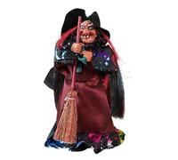 Gothic Figurines, Halloween Statue, Vintage Decoration Figure With Broom With 3.15x2.36x6.5 Inches, Spooky Ornament, For Apartment Balcony Fireplace Haunted House Porch Bar Cemetery Scene