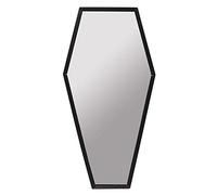 Gothic Flair Black Framed Coffin Mirror - 50cm x 25cm (1 Pc.) - Unique Coffin-Shaped Design for Home or Garden, Suitable for Indoor and Outdoor Use