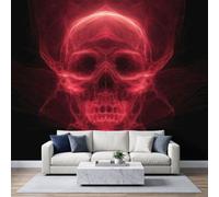 Gothic Flaming Skull Wall Mural Photo Wallpaper 250 x 175 cm | 3D Effect Dark Abstract Non-Woven Premium Print Wall Mural Decoration Poster