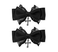 Gothic Flat Clips Hairpin Large Barrette Headdress Bunches Accessories Elegant Bowknot Headdress Hair Clips For Women Barrettes