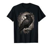 Gothic Floral Crow For Halloween, Cool Vintage Gothic Raven T-Shirt