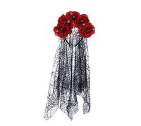 Gothic Flower Hairband With Veil For Women Cosplay Party Costume Day Of The Death SpiderWeb Headpiece Party Accessories Gothic Hair Accessory
