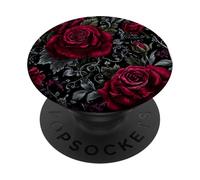 Gothic Flowers Goth Roses Red and Black Trendy Floral PopSockets Adhesive PopGrip