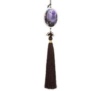Gothic Fog Forest Car Pendant Sun Catcher Crystal Ornament for Rearview Mirror, Elegant Car Hanging Ornament with Tassel for Home & Office Decor