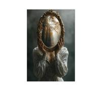 Gothic Forest Mirror Dark Fantasy Self-Reflection Canvas Poster Bedroom Decor Landscape Office Room Decor Gift 16x24inch(40x60cm)