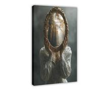 Gothic Forest Mirror Dark Fantasy Self-Reflection Canvas Poster Wall Art Decor Print Picture Paintings for Living Room Bedroom Decoration 16x24inch(40x60cm)