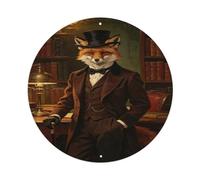 Gothic Fox Vintage Aluminium Metal Sign, Retro Wall Decor for Home, Bar, Garage & Farmhouse 20x20cm
