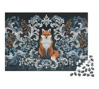 Gothic Fox Wall Art Jigsaw Puzzles Puzzle for Adults Kids. 1000 Piece Whimsical Challenge Toy Educational Games Home Decoration for Adults& Kids Age 14 Years Up 38x26cm/1000pcs