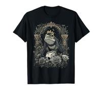 Gothic Frog King on Skull with Roses, Creepy Cute Occult T-Shirt