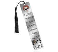 Gothic Gifts Witchy Bookmarks Women - 1 Pcs Silver Funny Skull Rose Black Bookmarks Unique Engraved Bag Accessories for Girls Halloween Thanksgiving Mother's Father's Day Supplies