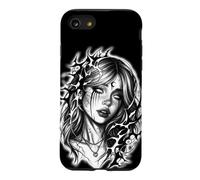 Gothic Girl Crescent Moon Spooky Dark Fantasy Woman Pretty Case for iPhone SE (2020) / 7/8