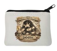 Gothic Girl Embracing Darkness Neoprene Coin Purse Pouch 10x11cm White