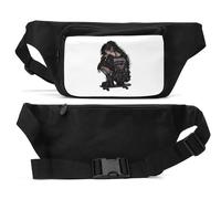 Gothic Girl Sitting on Skateboard Unisex Waist Bag Black