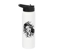 Gothic Girl Vampire Spooky Fantasy Woman Pretty Spiderweb Stainless Steel Insulated Water Bottle