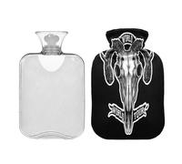Gothic Goat Skull hot Waterbottle with Soft Cover 2L Water Bags for Neck and Shoulder Pain Relief Sore Muscle bolsas de agua Caliente para Dolores