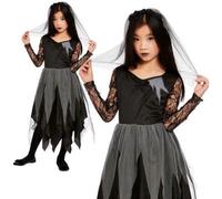 Gothic Grave Yard Bride Halloween Fancy Dress Costume Girls Bride Outfit Horror