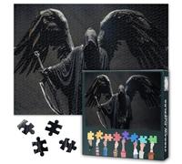 Gothic Grim Reaper Jigsaw Puzzles for Adults 1000 Piece Scythe Warrior Poster Vintage Medieval Dungeon Painting Crypt Studio Dark Academia Game Toy Craft Premium Paper 27.5x19.7 Inch