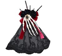 Gothic Hair Clips For Girls Non Slip Hair Barrettes Children Punk Skeleton Rose Shape Brooches Hair Pins 2in1
