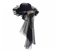 Gothic Hair Hat Steampunk Top Hat With Gear Lace Bowknot Cosplay Top With Ruffle For Halloween Carnival Party Steampunk Accessories Hats For Men Black Hats Men Bowknot