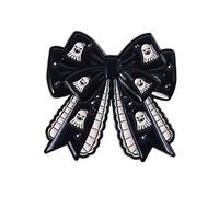 Gothic Halloween Bat Skeleton Brooch Dark Romance Bowknot Lapel Pin Jewelry Scary Parties Gothic Halloween Drip Oil Pin Brooch