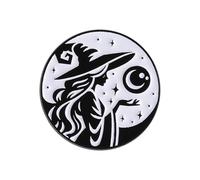 Gothic Halloween Brooch Punk Styles Enameled Lapel Pin Witch Black Cats Moons Designs Jewelry Accessories Gift Halloween Lapel Badge