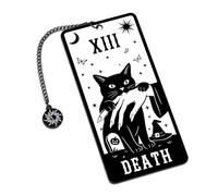 Gothic Halloween Cat Bookmark, Spooky Horror Bookmarks, Boo Basket Stuffers for Women Men Teens, Dark Horror Gifts, Creepy Gothic Accessories, Horror Gifts for Book Lovers, Gothic Stocking Stuffers