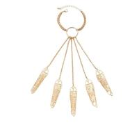 Gothic Halloween Chain Finger Bracelet Personalised Conical Tassel Nail Hand Back Chain Brazilian Bracelet Set For Adults, one size, Zinc alloy, No Gemstone