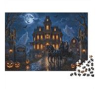 Gothic Halloween Haunted Jigsaw Puzzle 1000 Pieces, Rainy Day Puzzle