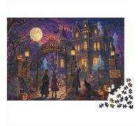 Gothic Halloween Haunted Jigsaw Puzzle 1000 Pieces, Rainy Day Puzzle