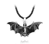 Gothic Halloween Jewelry Necklace Bat Pendants Antique Silver Color Vampire Accessories For Women